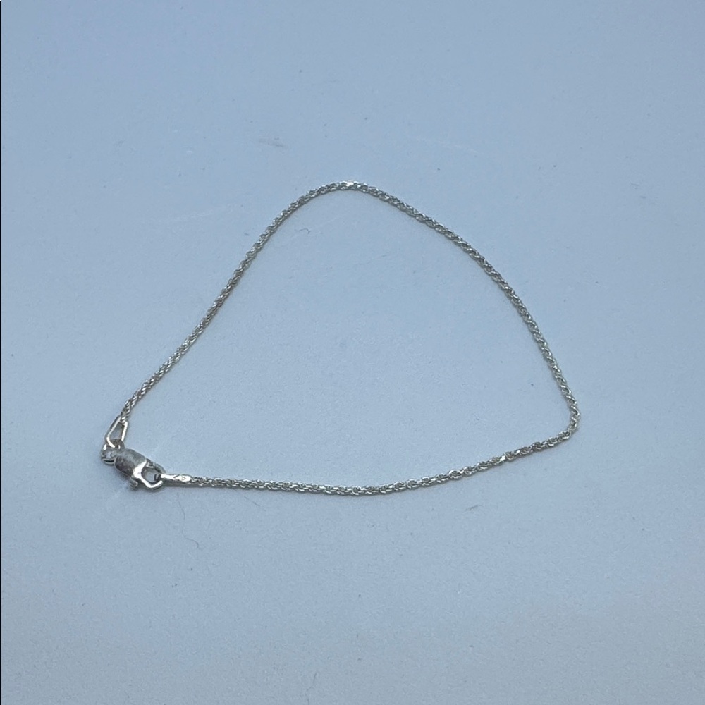 7” 1mm Diamond Cut Rope Chain .925 Sterling Silver